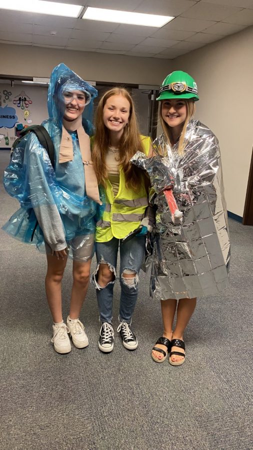 Madi Moseley, Grace Marocco and Vanessa Riese were clearing out a cabinet for yearbooks today and found a backpack full of survival gear. Then this happened. 