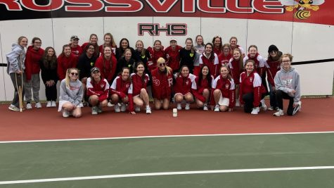 Rossville supported our Twin Lakes Tennis Team by wearing green ribbons in honor of former TL player, Mya Thompson, on their match night. 